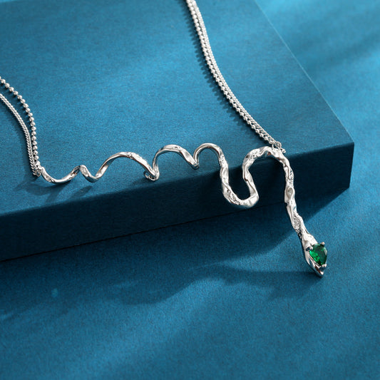 Serpentine Wisdom Zircon Necklace