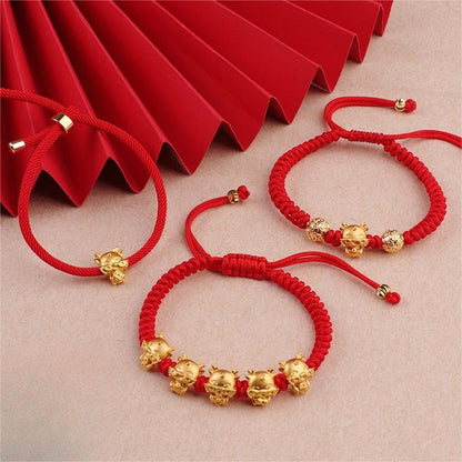 Year of the Dragon Braided Red Rope Bracelet