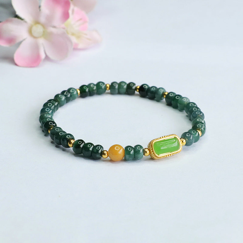 Serenity Blue Jade Beaded Bracelet