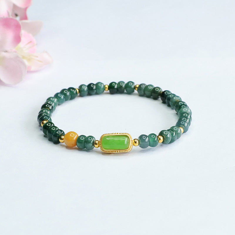 Serenity Blue Jade Beaded Bracelet