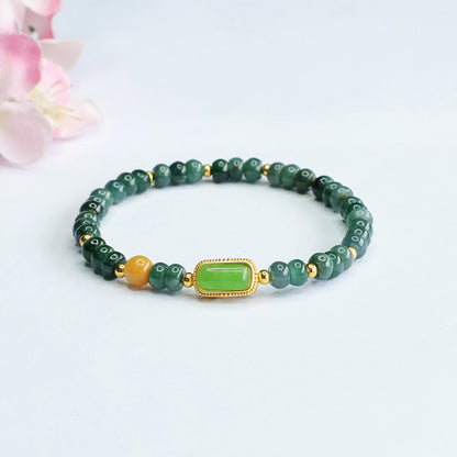 Serenity Blue Jade Beaded Bracelet