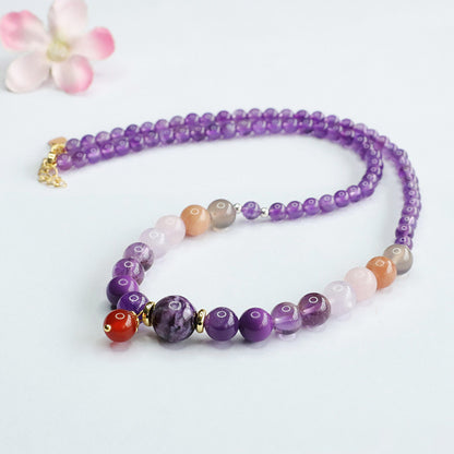 Mystique Amethyst & Agate Multi-Gemstone Talisman Necklace