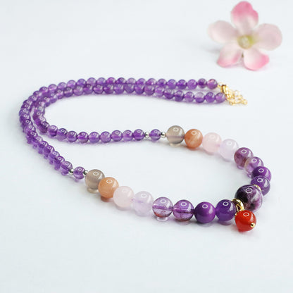 Mystique Amethyst & Agate Multi-Gemstone Talisman Necklace