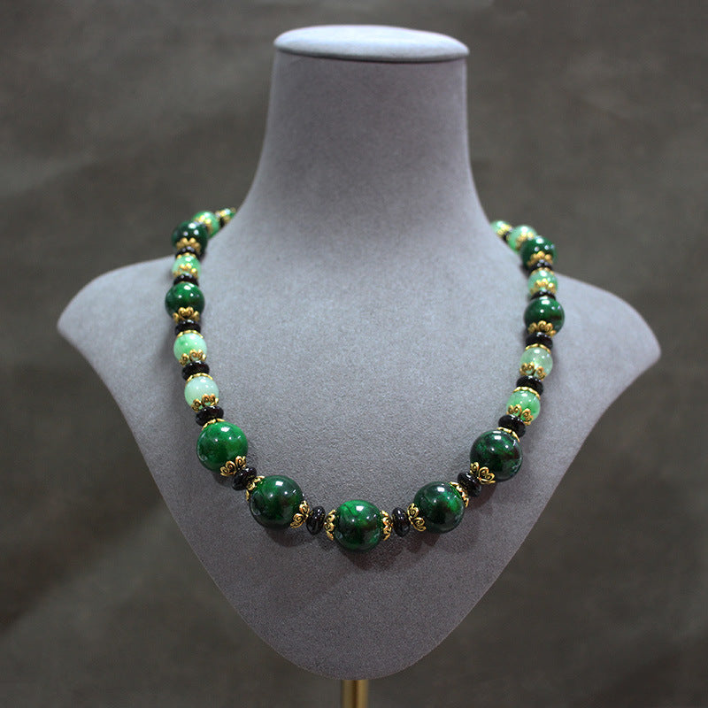 Eco Guardian Green Glass Necklace Earring Set