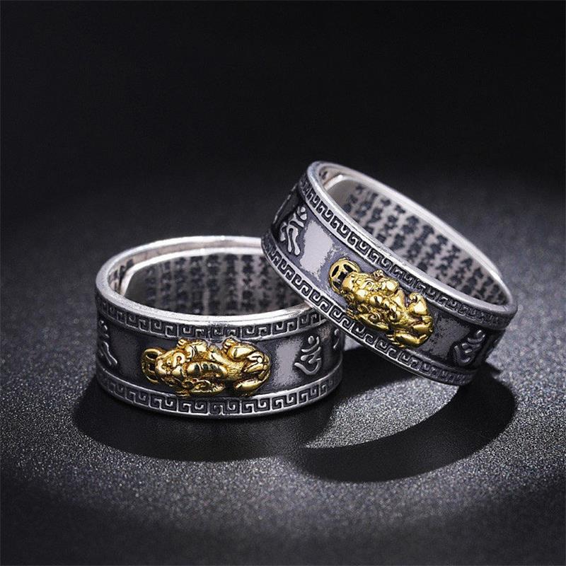 Pixiu Mantra Lucky Ring - Wealth and Protection