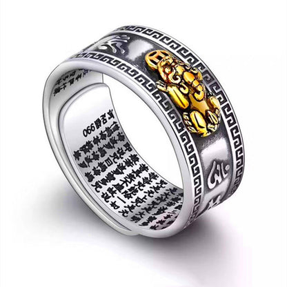 Pixiu Mantra Lucky Ring - Wealth and Protection