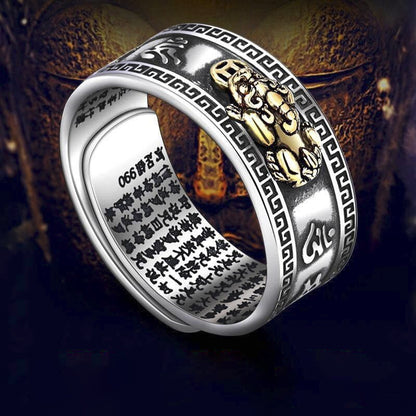 Pixiu Mantra Lucky Ring - Wealth and Protection