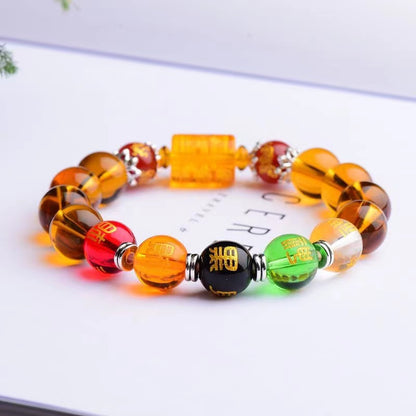 Prosperity Five Gods Golden Quartz Bracelet