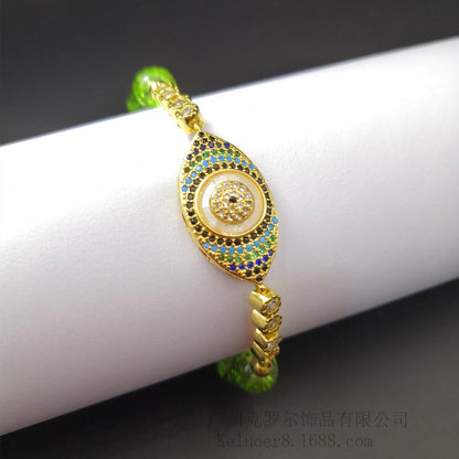 Protection EvilEye OliveZircon Bracelet