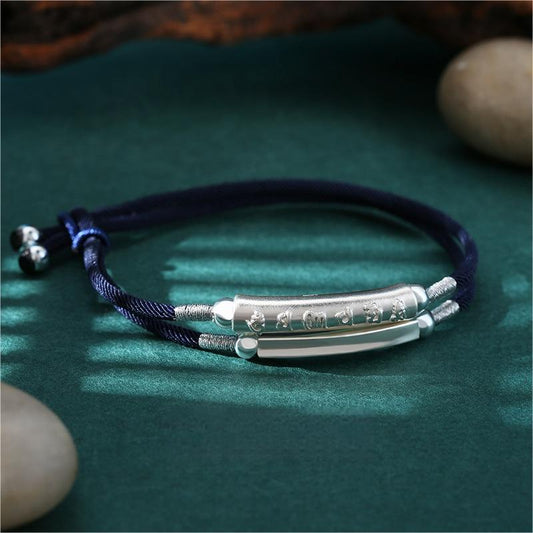 Protector's Wisdom Silver Mantra Bracelet