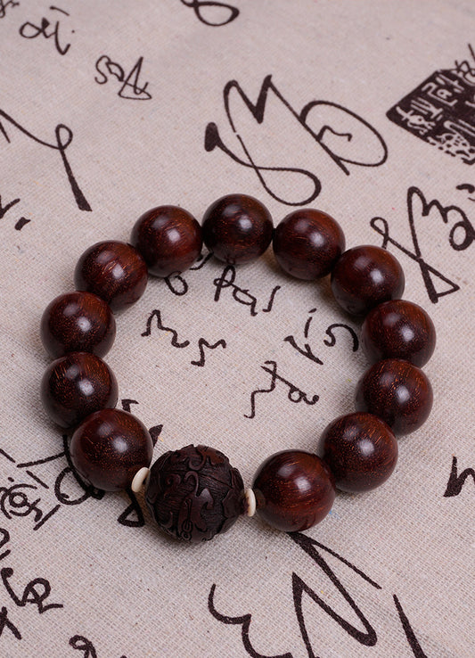 Small leaf rosewood meditation bracelet