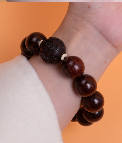 Small leaf rosewood meditation bracelet