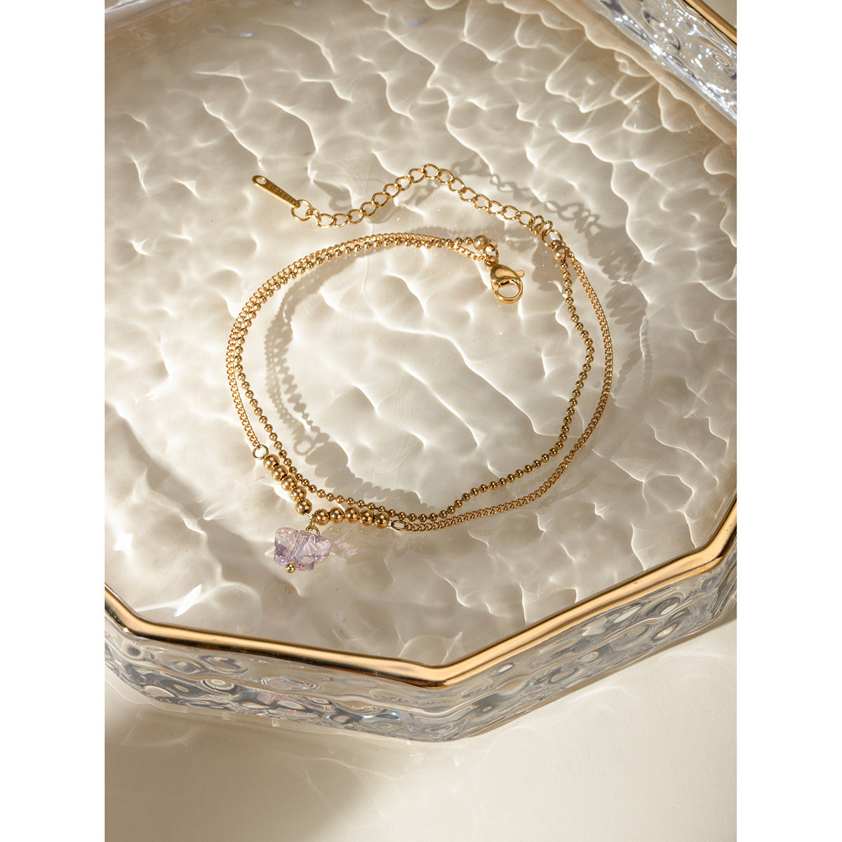Summer Colorful Enamel Butterfly Good Luck Anklet