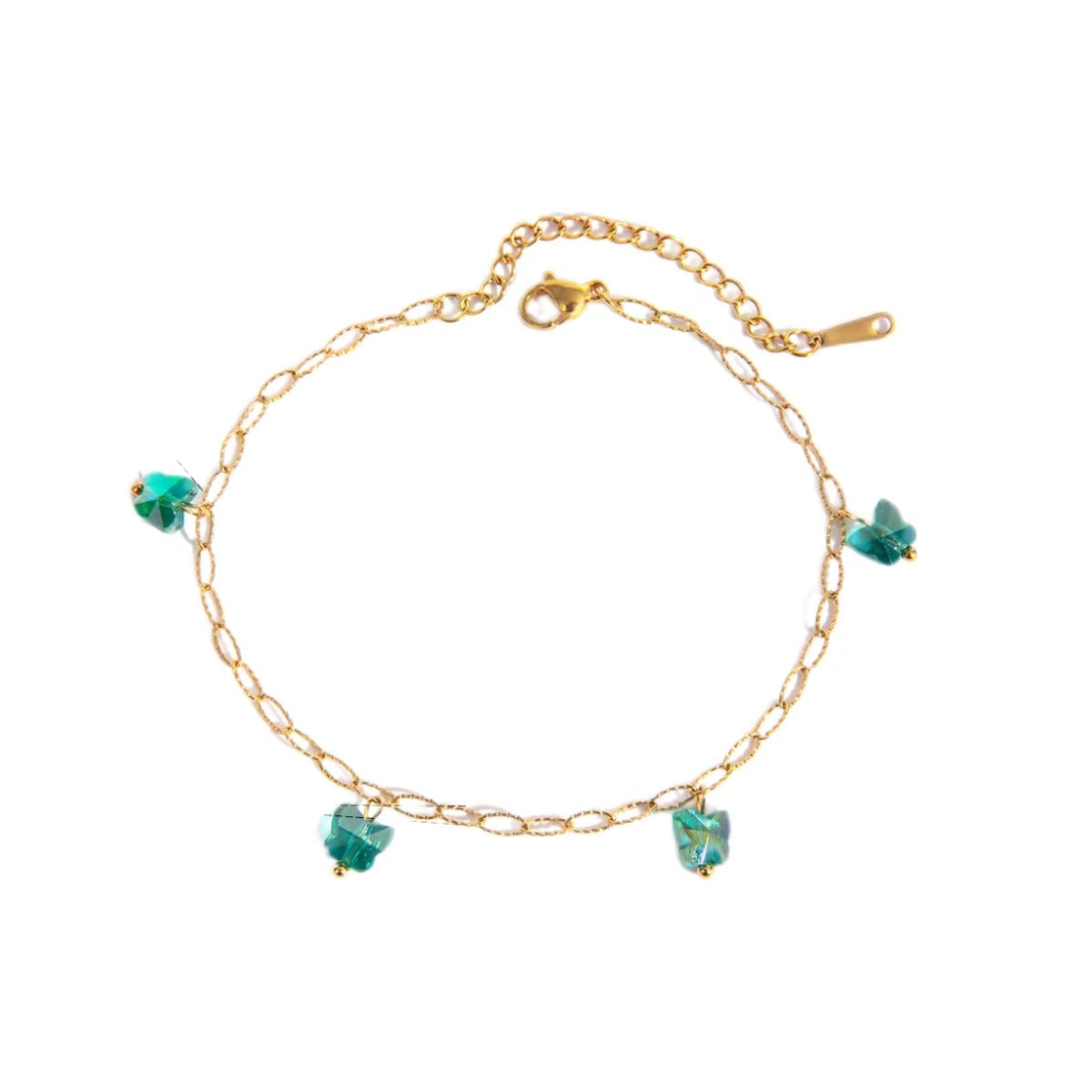 Summer Colorful Enamel Butterfly Good Luck Anklet