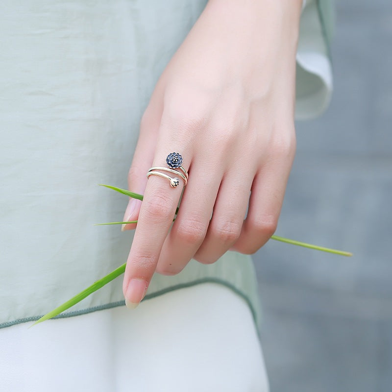 Vintage Adjustable Lotus Ring