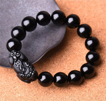 WealthGuard Lucky Obsidian PiXiu Bracelet