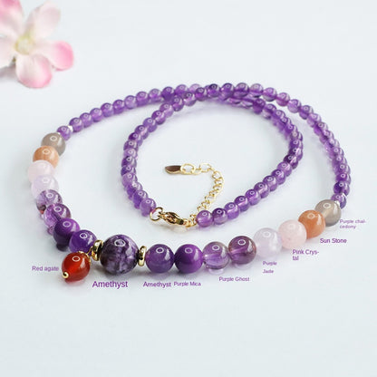 Mystique Amethyst & Agate Multi-Gemstone Talisman Necklace